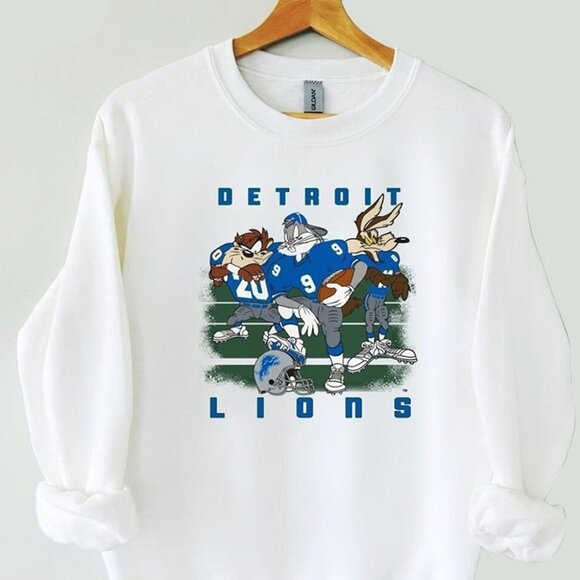 Detroit Lions Football Sweatshirt Retro NFL Crewneck Game Day Fan Style 79 - Picture 1 of 5
